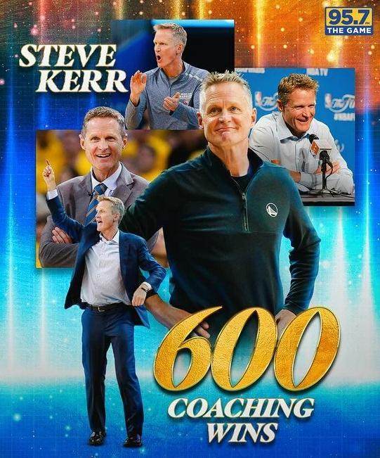 科尔成NBA历史第四快600胜主帅 感恩球队天赋与团